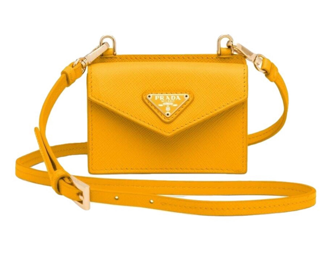Prada Saffiano Leather Cardholder with Strap (yellow or pink)