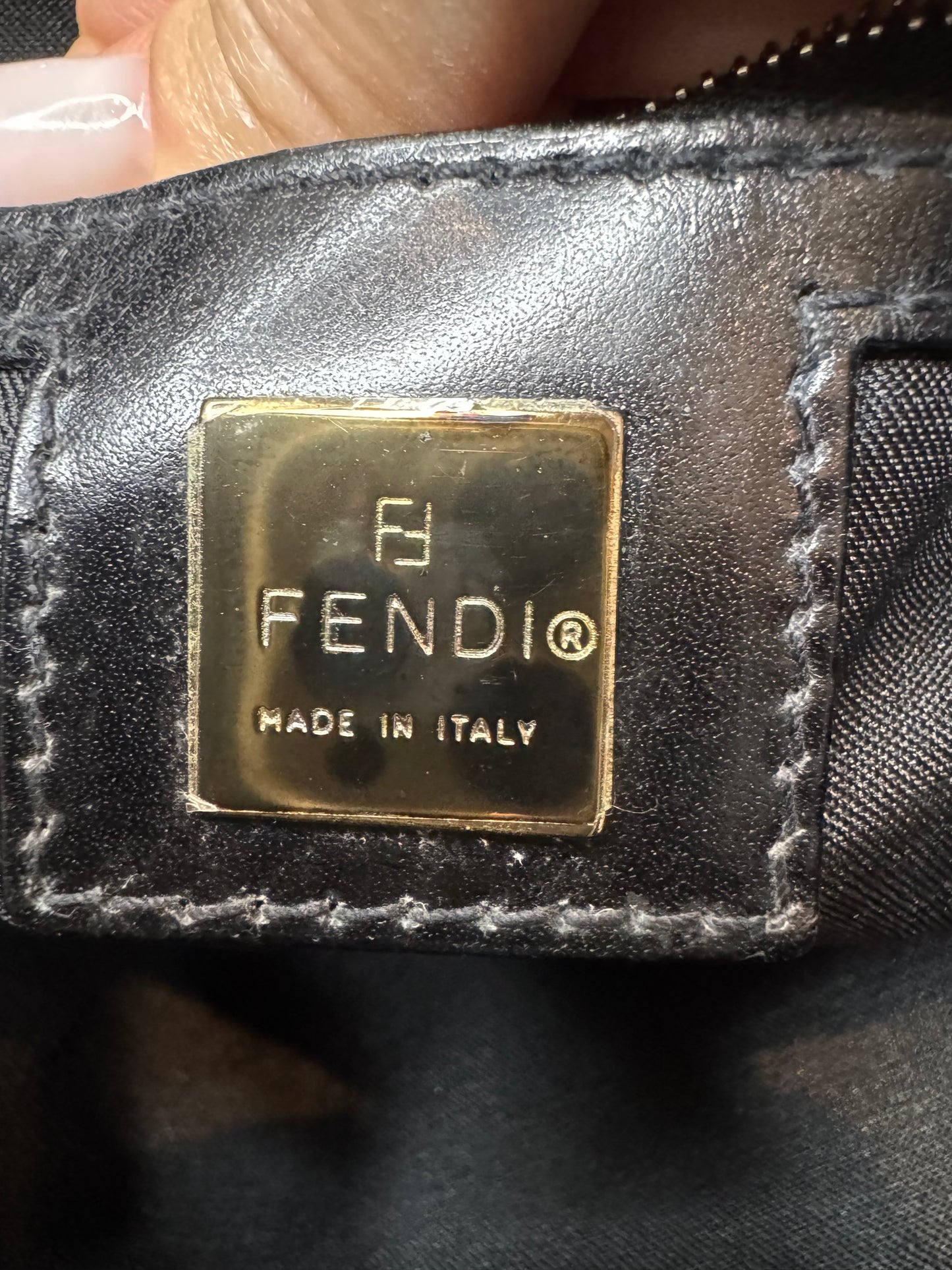 Fendi Black Nylon Monogram Small Tote