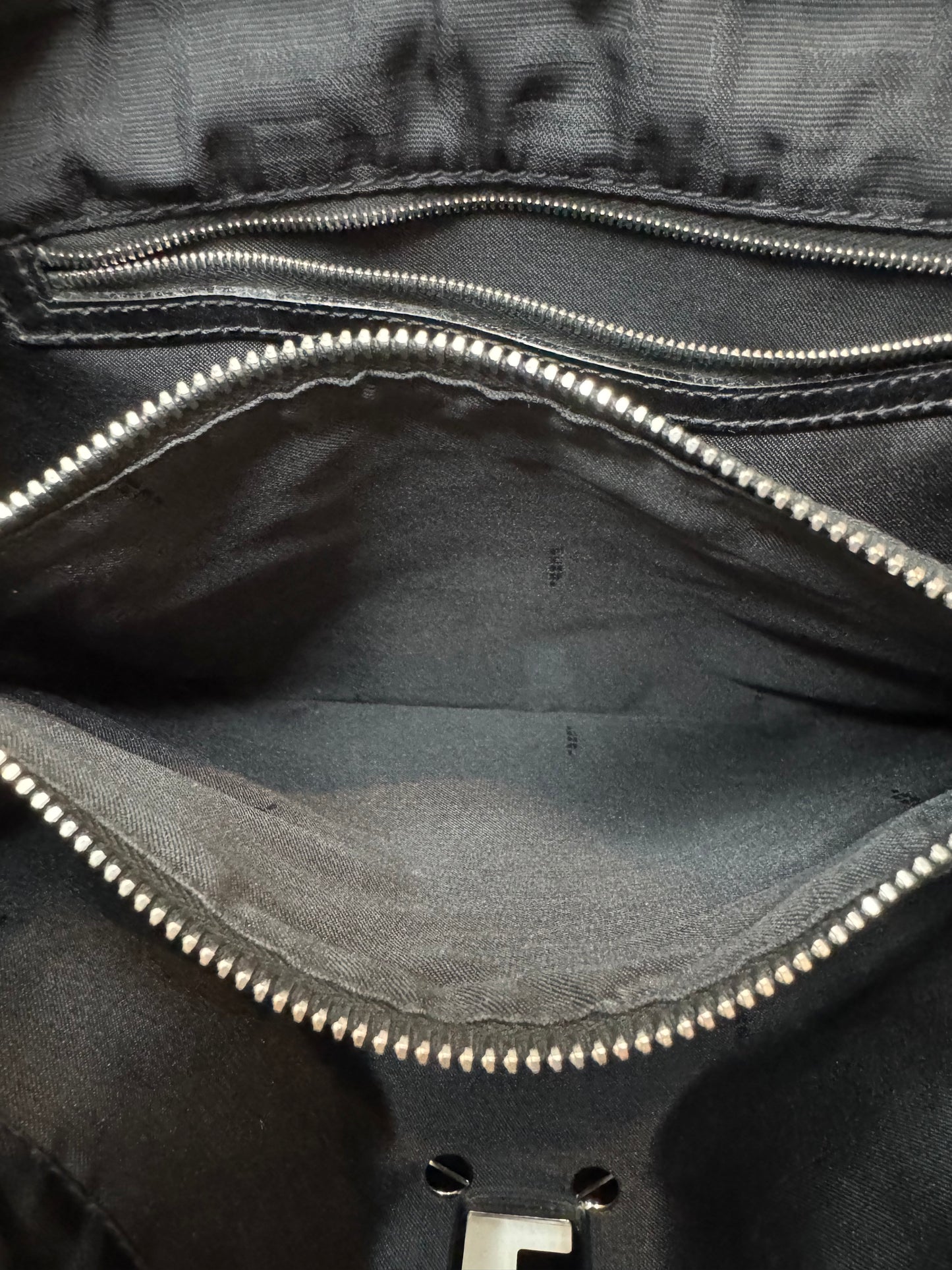 Fendi Black Nylon Monogram Small Tote