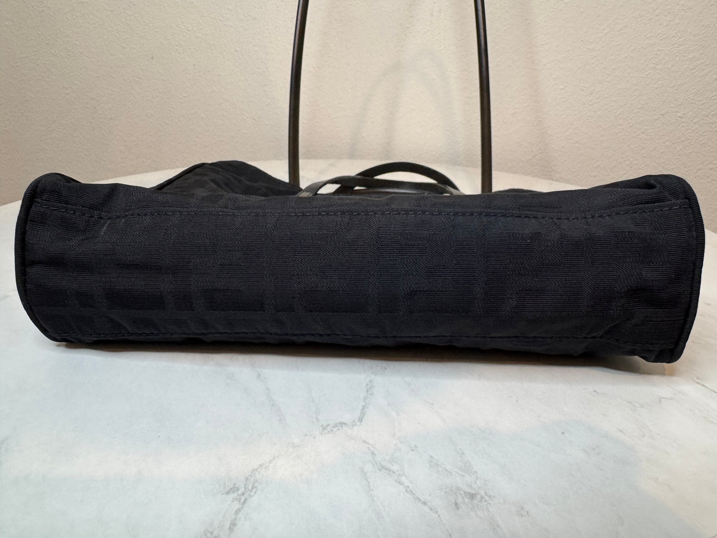 Fendi Black Nylon Monogram Small Tote