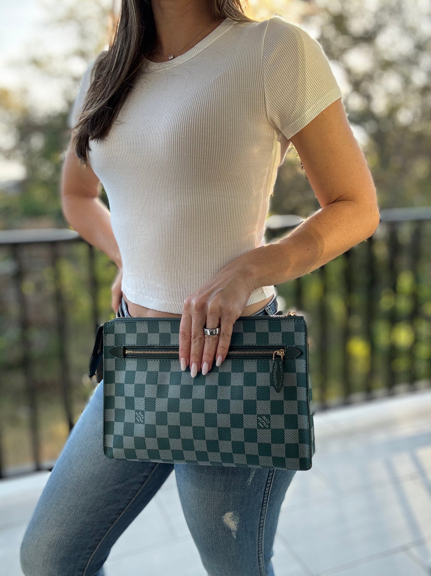 Louis Vuitton Modul Damier Couleurs (Cyan Blue)