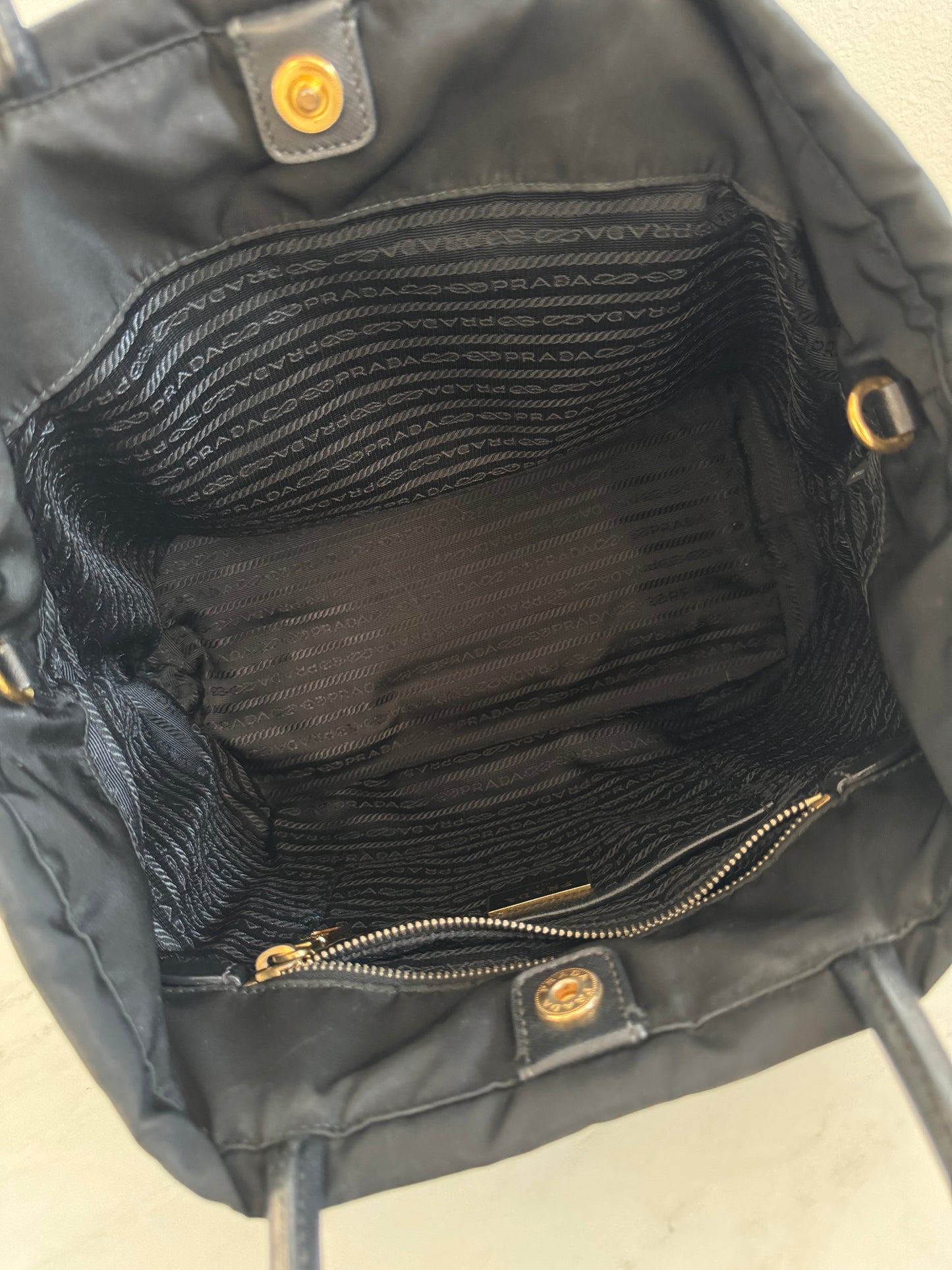 Prada Tessuto Nylon Black Tote