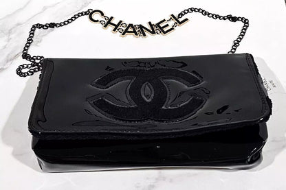 Chanel Black Patent Shoulder/Crossbody Gift bag