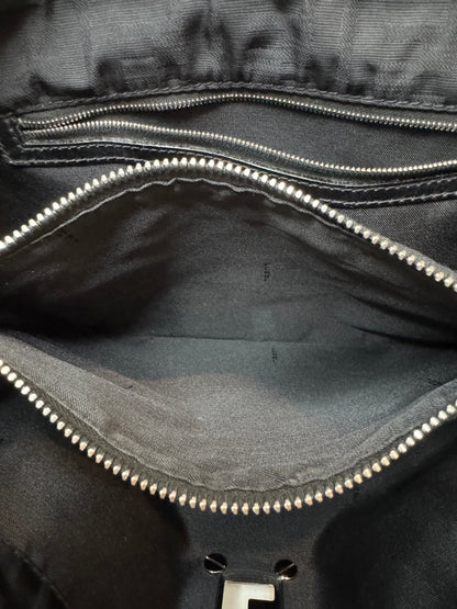 Fendi Black Nylon Monogram Small Tote