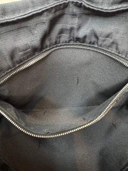 Fendi Black Nylon Monogram Small Tote