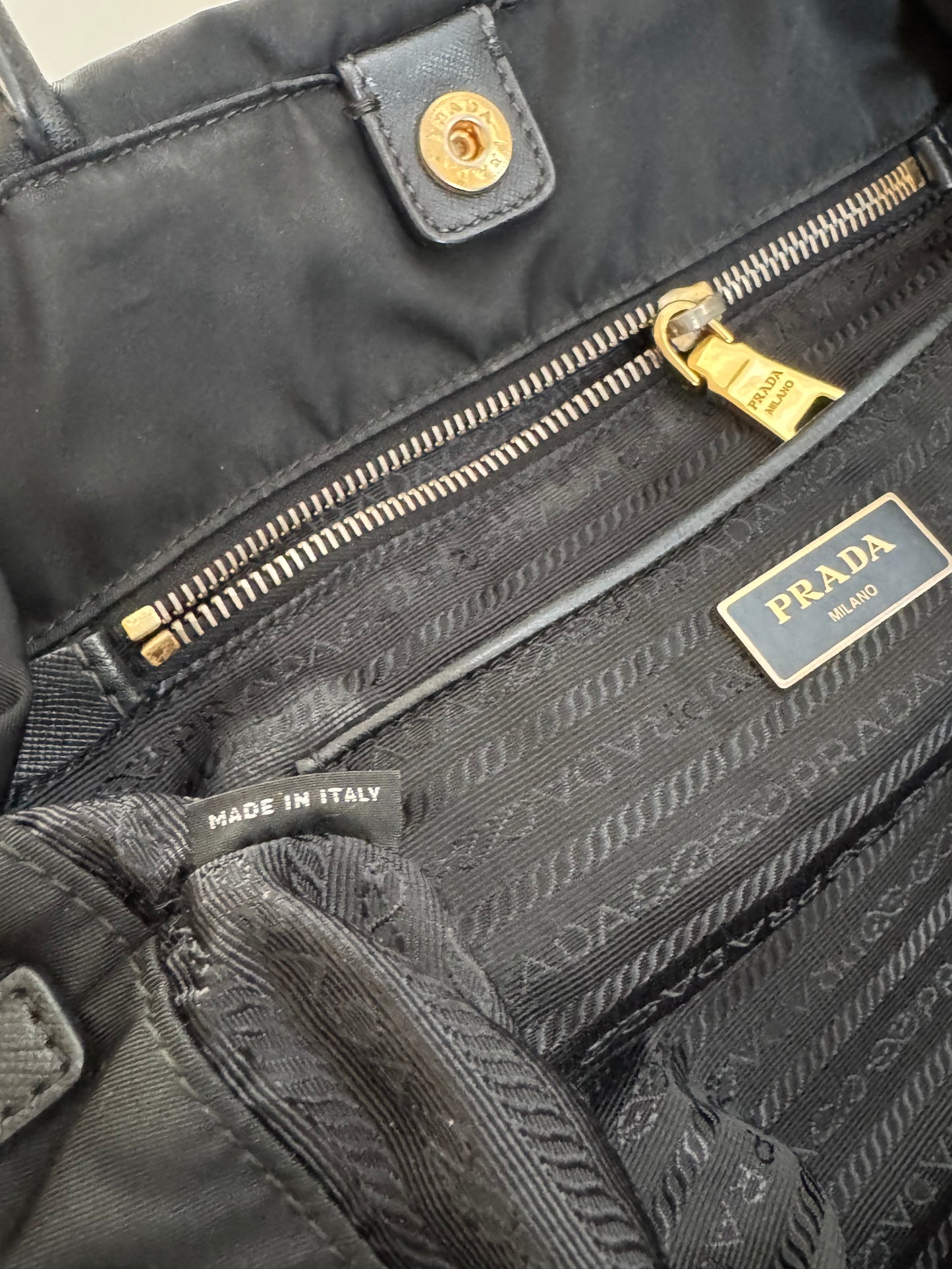Prada Tessuto Nylon Black Tote