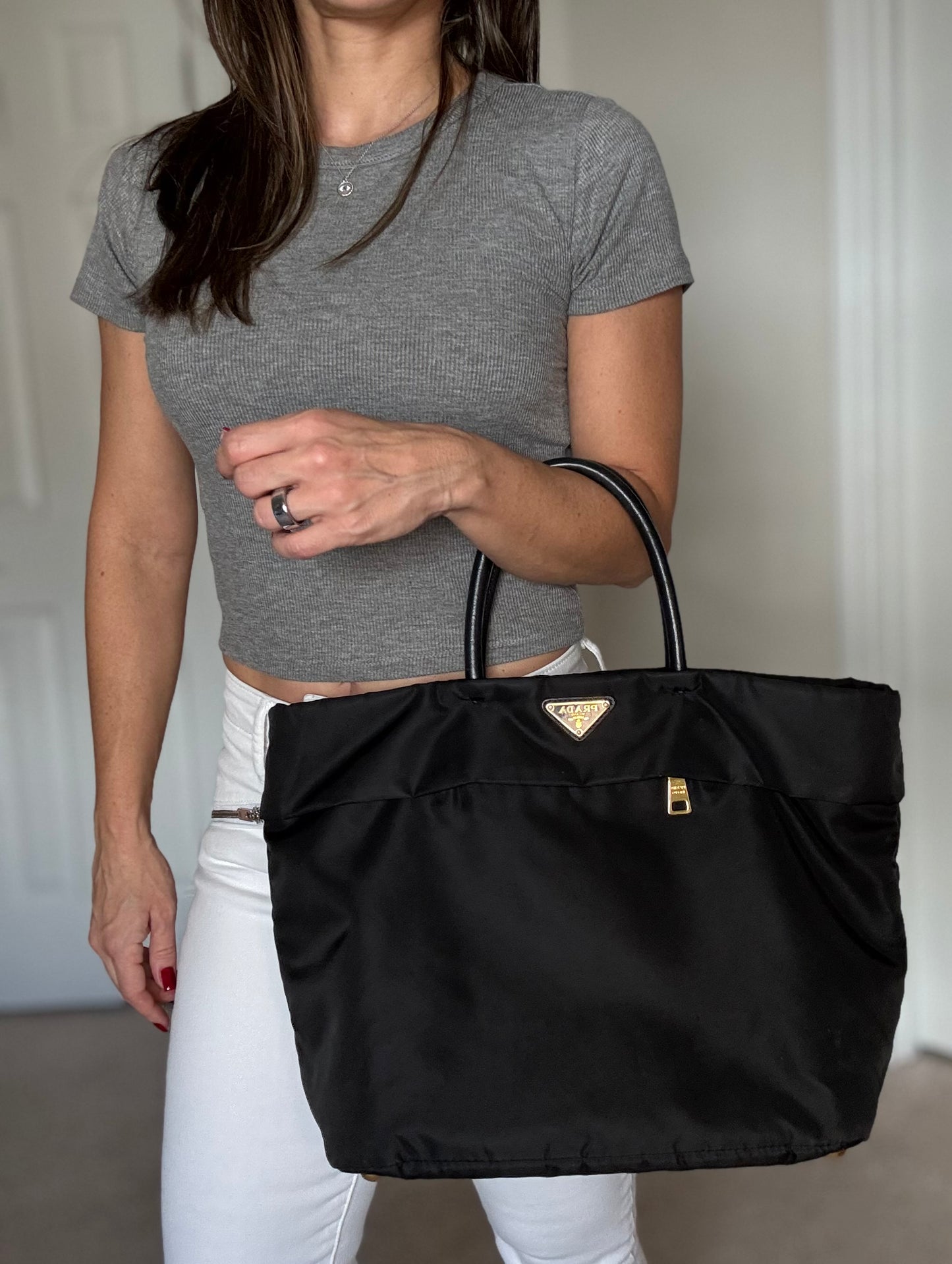 Prada Tessuto Nylon Black Tote